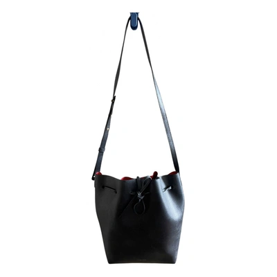 Pre-owned Mansur Gavriel Bucket Leather Bag In Black