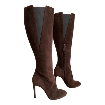 Pre-owned Alaïa Leather Boots In Brown