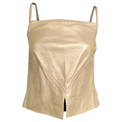 Pre-owned Chanel Leather Camisole In Metallic