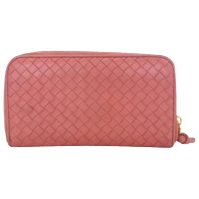 Pre-owned Bottega Veneta Leather Purse In Pink
