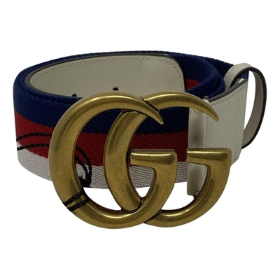 Pre-owned Gucci Gg Buckle Leather Belt In Multicolour