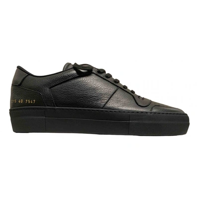 Pre-owned Common Projects Leather Low Trainers In Black