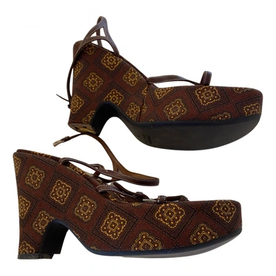 Pre-owned Prada Cloth Sandals In Brown
