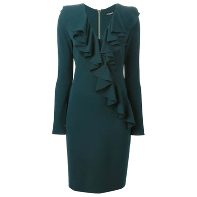 Pre-owned Balmain Mini Dress In Green