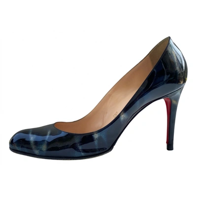 Pre-owned Christian Louboutin Simple Pump Patent Leather Heels In Blue