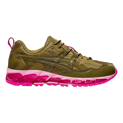 Pre-owned Asics Leather Trainers In Green