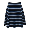 Jw Anderson Flared Stripe Knit Mini Skirt In Navy