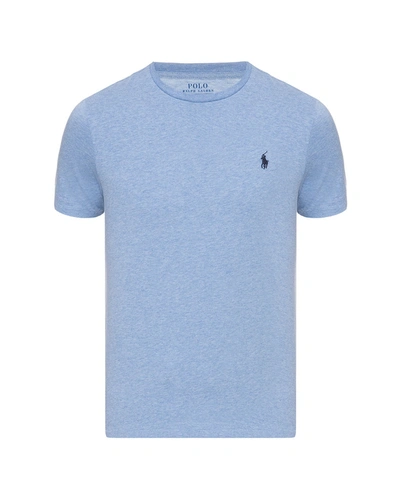 Polo Ralph Lauren Mens Blue Crewneck Cotton-jersey T-shirt