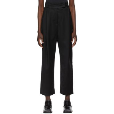 Totême Deep Pleat Trousers Black In Nero