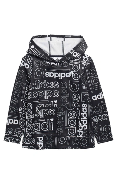 Adidas Originals Kids' Linear Stretch Hoodie In Black
