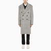 PALM ANGELS GREY PLAID DOUBLE-BREASTED COAT,PMEA166F21FAB002-J-PALMA-0909