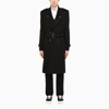 SAINT LAURENT BLACK BELTED DOUBLE-BREASTED COAT,661454Y2D27-J-YSL-1000