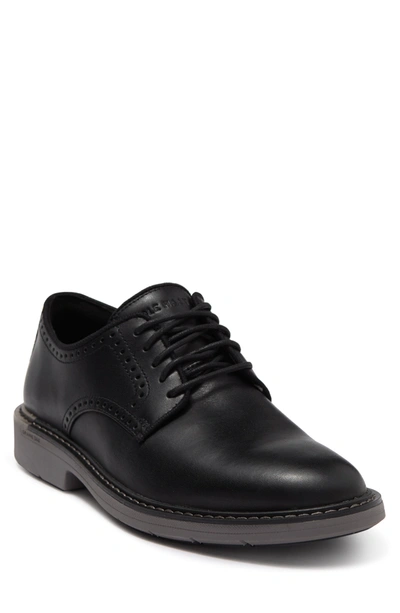 Cole Haan Goto Leather Plain Toe Derby In Black/gray Midsole