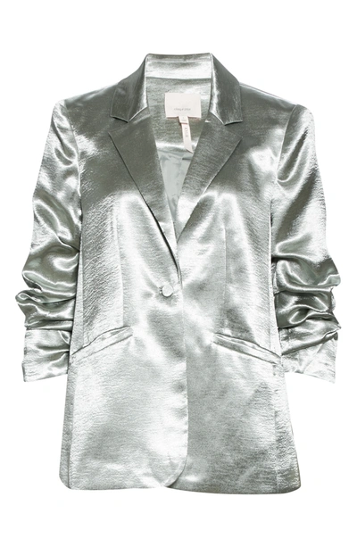 Cinq À Sept Kylie Hammered Satin Jacket In Green Sapphire