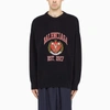 BALENCIAGA NAVY PULLOVER WITH COLLEGE-EMBROIDERY,675267T3217-J-BALEN-8065