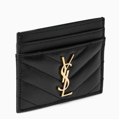 Saint Laurent Black Monogram Credit Card Holder