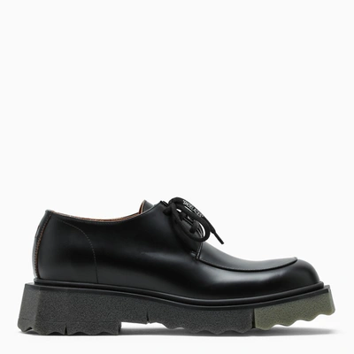 Off-white Sponge Sole Lace-up Derby Shoes In Black