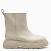 Gia Borghini Chunky Leather Ankle Boots In White