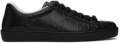 GUCCI BLACK GG ACE SNEAKERS