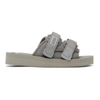 Suicoke Moto-vs Touch-strap Slides In Gray