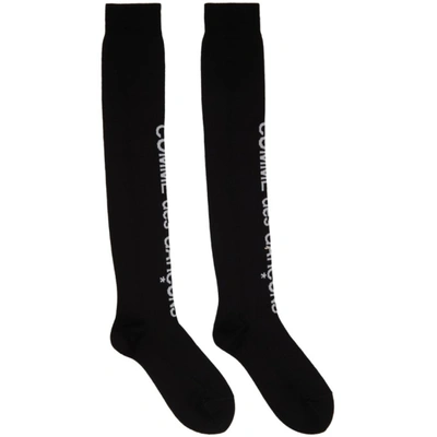 Comme Des Garçons Homme Deux Logo-knit Knee-length Socks In Black,white