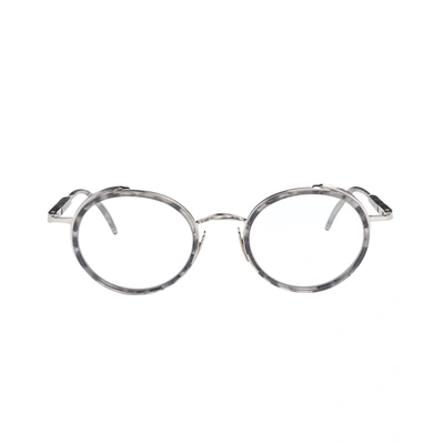 Thom Browne Tb813 Tortoiseshell Round-frame Glasses In Grey