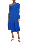 3.1 Phillip Lim One-shoulder Cutout Ribbed Wool-blend Midi Dress In Cobalt Blue