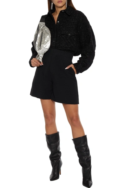 Iro Figharo Oversized Metallic Bouclé-tweed Jacket In Black