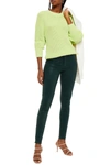 L Agence Sada Cropped Coated High-rise Skinny Jeans In Dark Green
