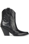 REDEMPTION SMOOTH AND METALLIC TEXTURED-LEATHER ANKLE BOOTS,3074457345626356182