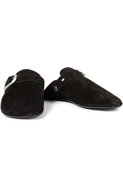 Rag & Bone Suede Slippers In Black