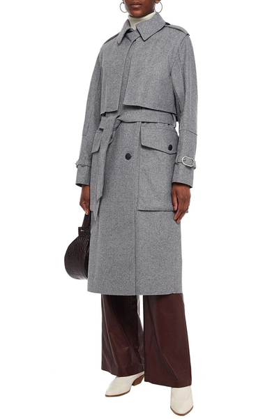 Rag & Bone Jonah Mélange Twill Trench Coat In Grey