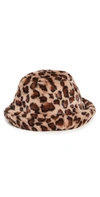 Adrienne Landau Rex Rabbit Leopard-print Bucket Hat In Brown