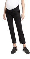 Dl 1961 Patti Straight Maternity Ankle Jeans In Black