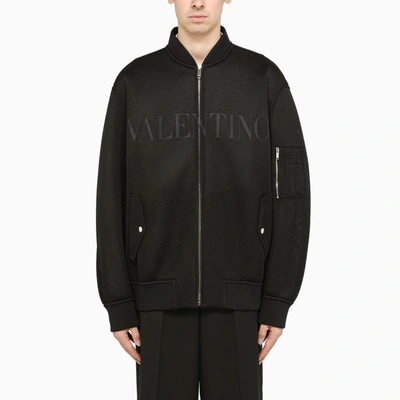 Valentino Black Logo-print Bomber Jacket