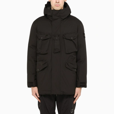 STONE ISLAND BLACK DOWN JACKET WITH POCKETS 751540330-J-STONE-V0029