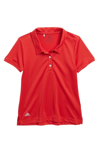 Adidas Golf Tournament Short Sleeve Polo In Collegiate Red