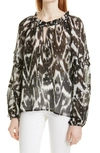 NICOLE MILLER IKAT PEASANT TOP