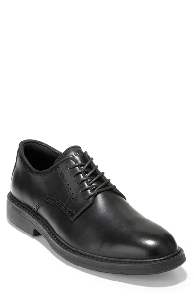 Cole Haan Goto Leather Plain Toe Derby In Black Wp