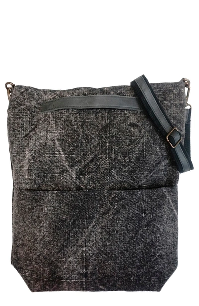 Vintage Addiction Large Crossbody Bag In Charcoal