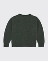 The Row Kid's Solid Cashmere Rib-knit Sweater In Forest Green