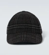 BURBERRY 格纹羊毛与羊绒棒球帽,P00601698