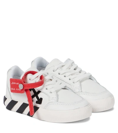 Off-white Kids' Low Vulcanized Leather Trainers In White