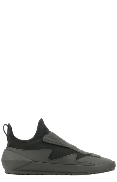 Ferragamo Panelled Slip-on Sneakers In Black