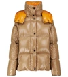 Moncler Parana Water Resistant Down Puffer Jacket In Beige
