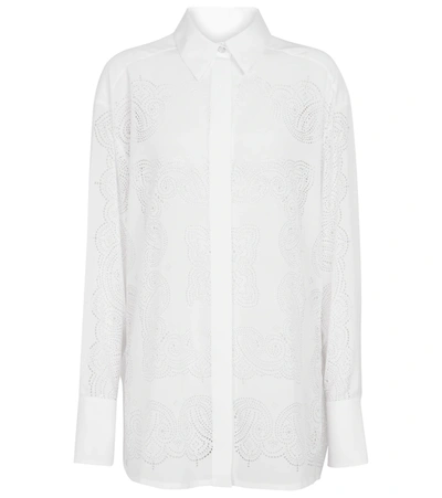 Givenchy Laser-cut Crêpe Shirt In White