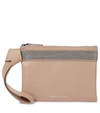 BRUNELLO CUCINELLI EMBELLISHED LEATHER CLUTCH,P00623718
