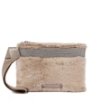 BRUNELLO CUCINELLI EMBELLISHED SHEARLING CLUTCH,P00623712