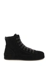 ANN DEMEULEMEESTER RAVEN SUEDE LEATHER HI-TOP SNEAKERS,2102WN01375 099