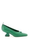 Ferragamo F Heel Leather Pumps In Scrubs Green (green)